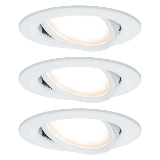 Paulmann Premium EBL Set Coin Slim rund schwenkb LED 3x6,8W 2700K 230V 51mm Ws matt/Alu
