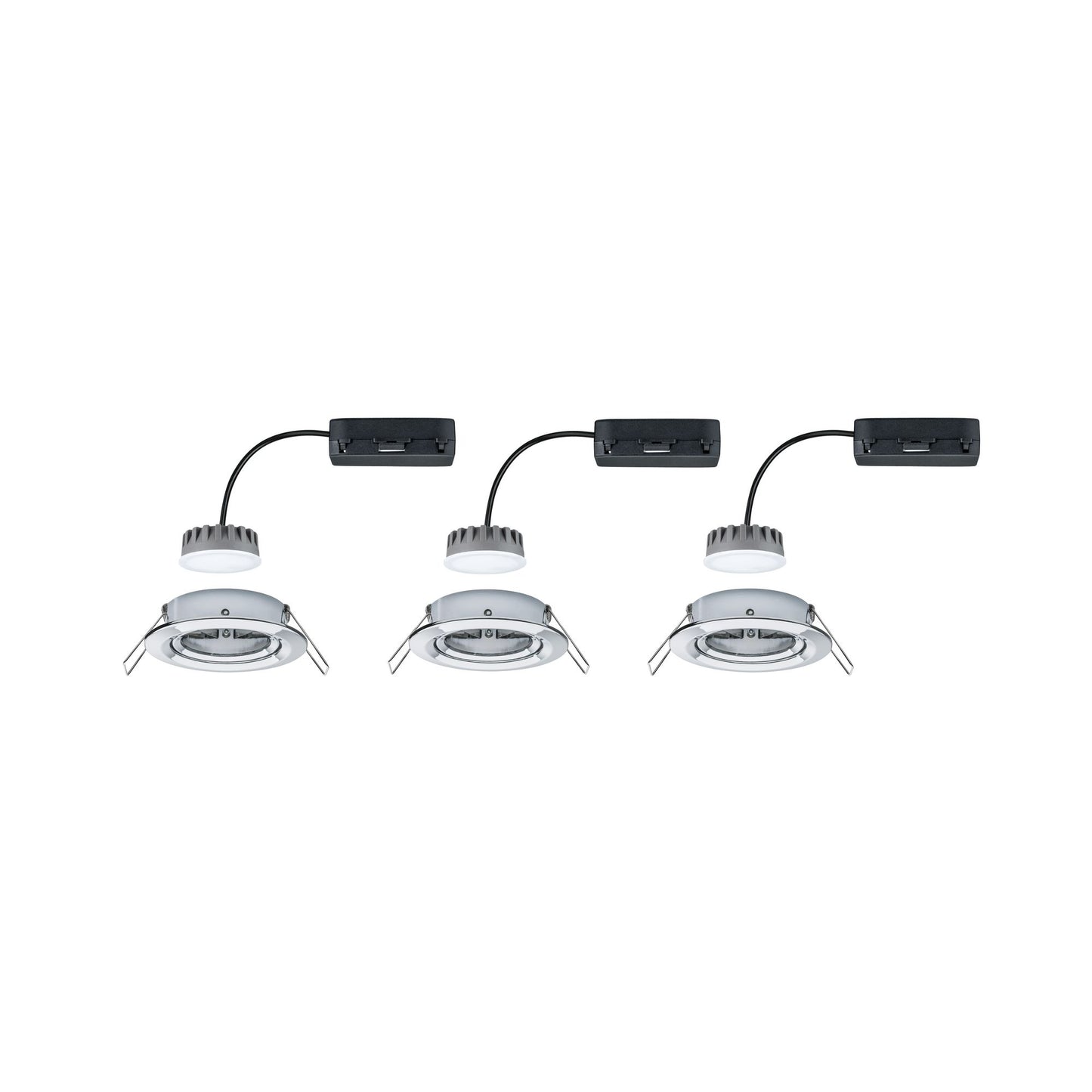 Paulmann Premium EBL Set Coin Slim rund schwenkb LED 3x6,8W 2700K 230V 51mm Chrom/Alu