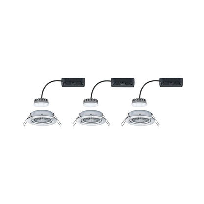 Paulmann Premium EBL Set Coin Slim rund schwenkb LED 3x6,8W 2700K 230V 51mm Chrom/Alu