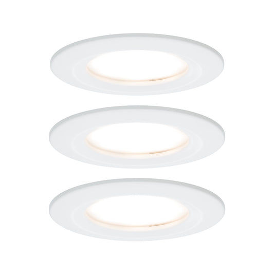 Paulmann EBL Set Nova Plus Coin rund starr LED 3x 6,8W 2700K 230V 51mm Ws matt/Alu