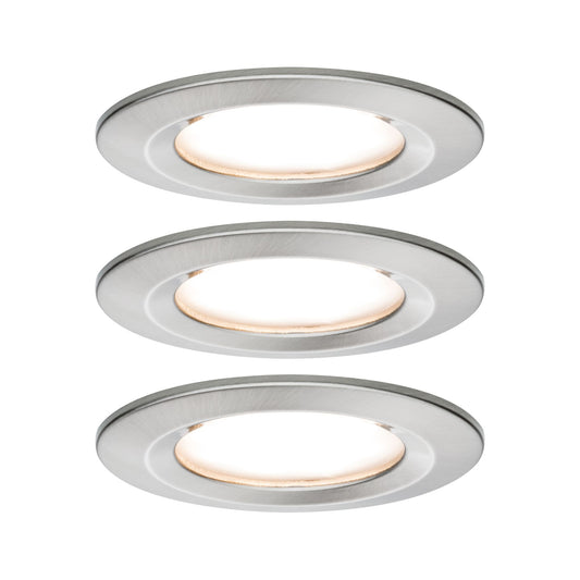 Paulmann EBL Set Nova Plus Coin dim rund starr LED 3x6,8W 2700K 230V 51mm Eisen g/Alu