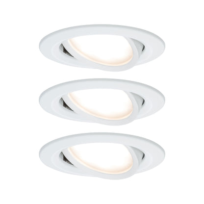 Paulmann EBL Set Nova Plus Coin dim rund schwb LED 3x6,8W 2700K 230V 51mm Ws matt/Alu