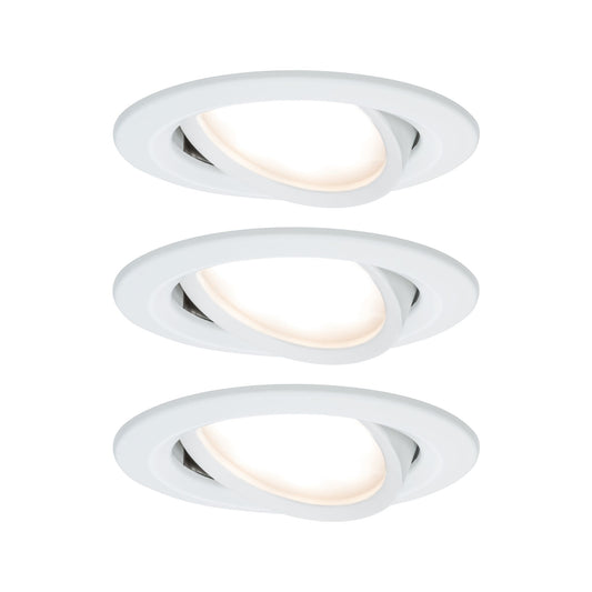 Paulmann EBL Set Nova Plus Coin dim rund schwb LED 3x6,8W 2700K 230V 51mm Ws matt/Alu