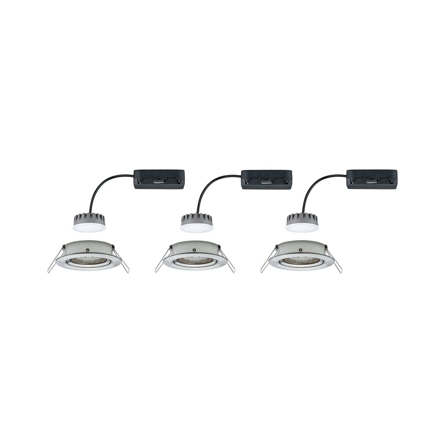 Paulmann EBL Set Nova Plus Coin dim rund schwb LED 3x6,8W 2700K 230V 51mm Eisen g/Alu