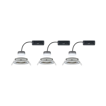 Paulmann EBL Set Nova Plus Coin dim rund schwb LED 3x6,8W 2700K 230V 51mm Eisen g/Alu