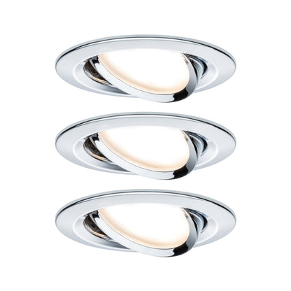Paulmann EBL Set Nova Plus Coin dim rund schwb LED 3x6,8W 2700K 230V 51mm Chrom/Alu