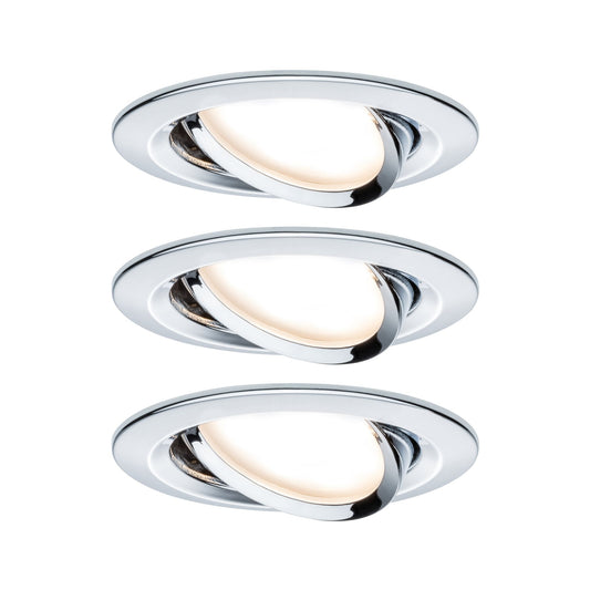 Paulmann EBL Set Nova Plus Coin dim rund schwb LED 3x6,8W 2700K 230V 51mm Chrom/Alu