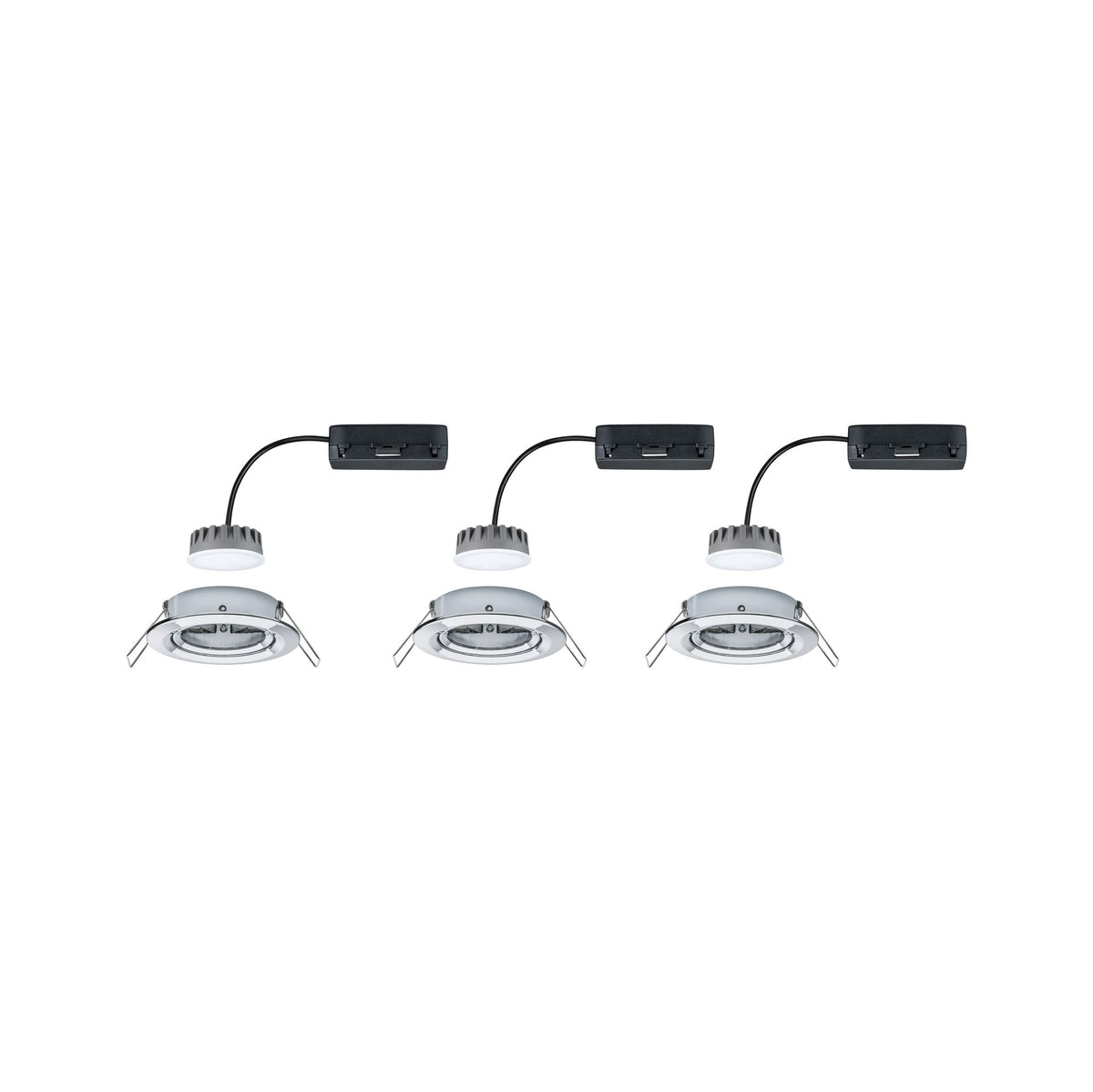 Paulmann EBL Set Nova Plus Coin dim rund schwb LED 3x6,8W 2700K 230V 51mm Chrom/Alu