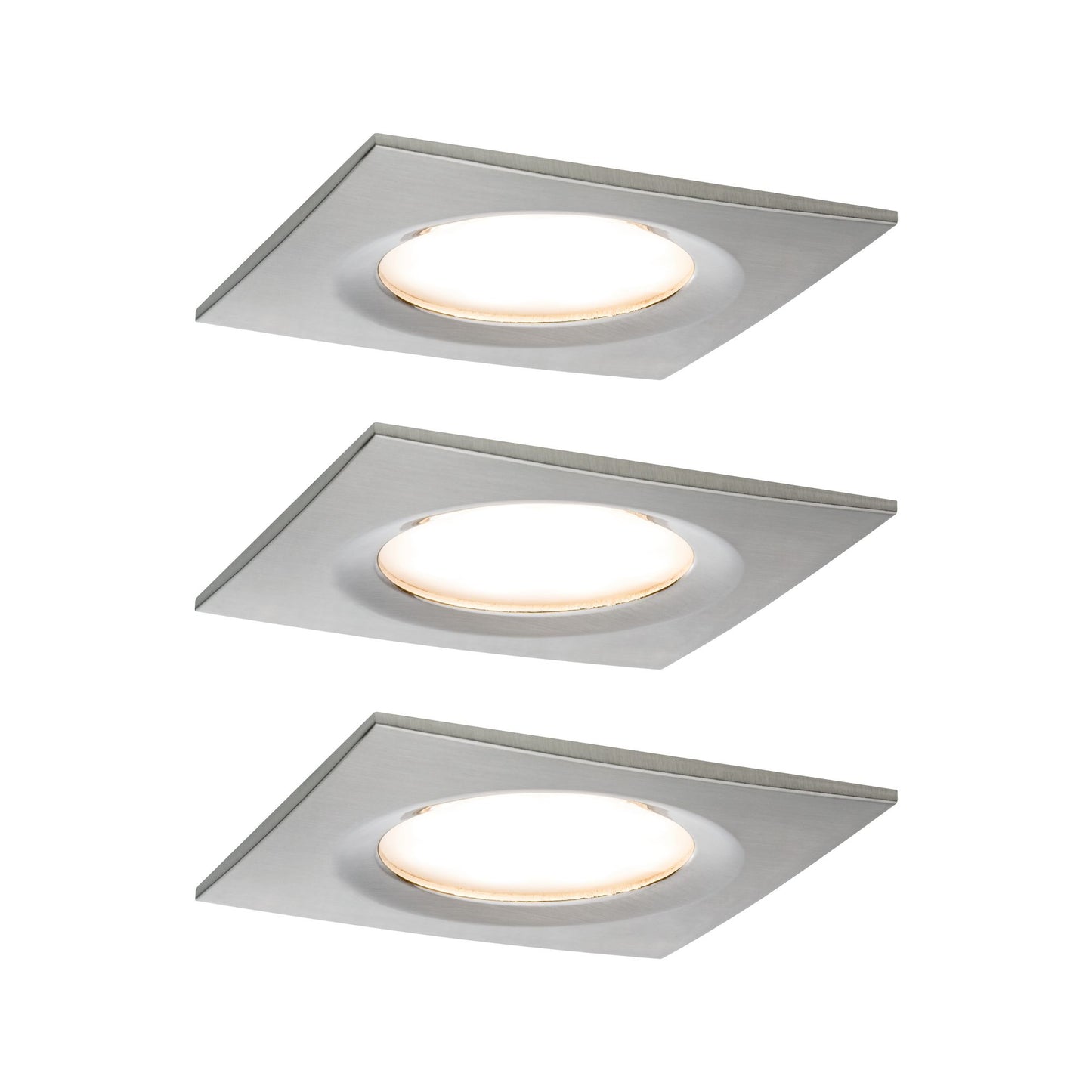 Paulmann Premium EBL Set Coin Slim dim eck starr LED 3x6,8W 2700K 230V 51mm Eisen g/Alu