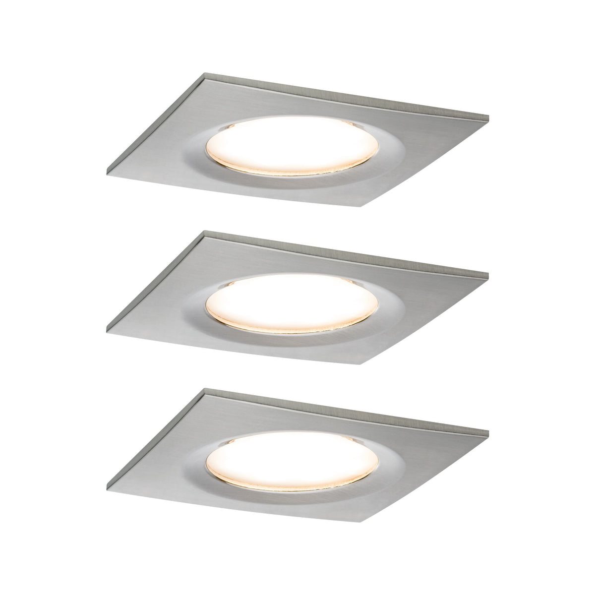 Paulmann Premium EBL Set Coin Slim dim eck starr LED 3x6,8W 2700K 230V 51mm Eisen g/Alu
