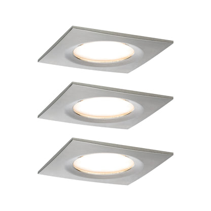 Paulmann Premium EBL Set Coin Slim dim eck starr LED 3x6,8W 2700K 230V 51mm Eisen g/Alu
