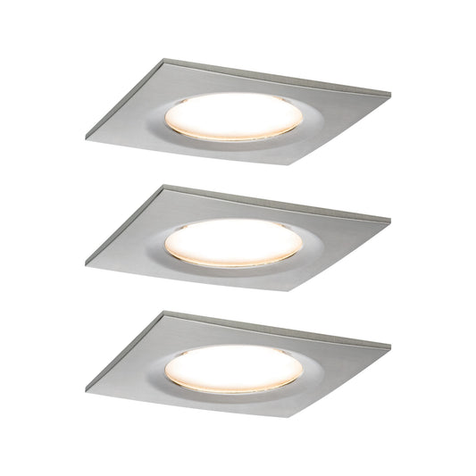 Paulmann Premium EBL Set Coin Slim dim eck starr LED 3x6,8W 2700K 230V 51mm Eisen g/Alu
