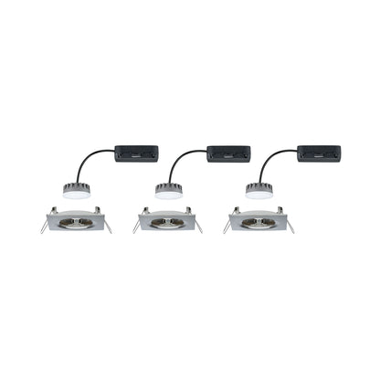 Paulmann Premium EBL Set Coin Slim dim eck starr LED 3x6,8W 2700K 230V 51mm Eisen g/Alu