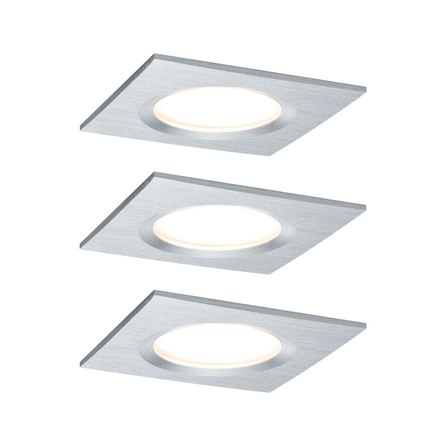 Paulmann EBL Set Nova Plus Coin dim eck starr LED 3x6,8W 2700K 230V 51mm Alu ged./Alu
