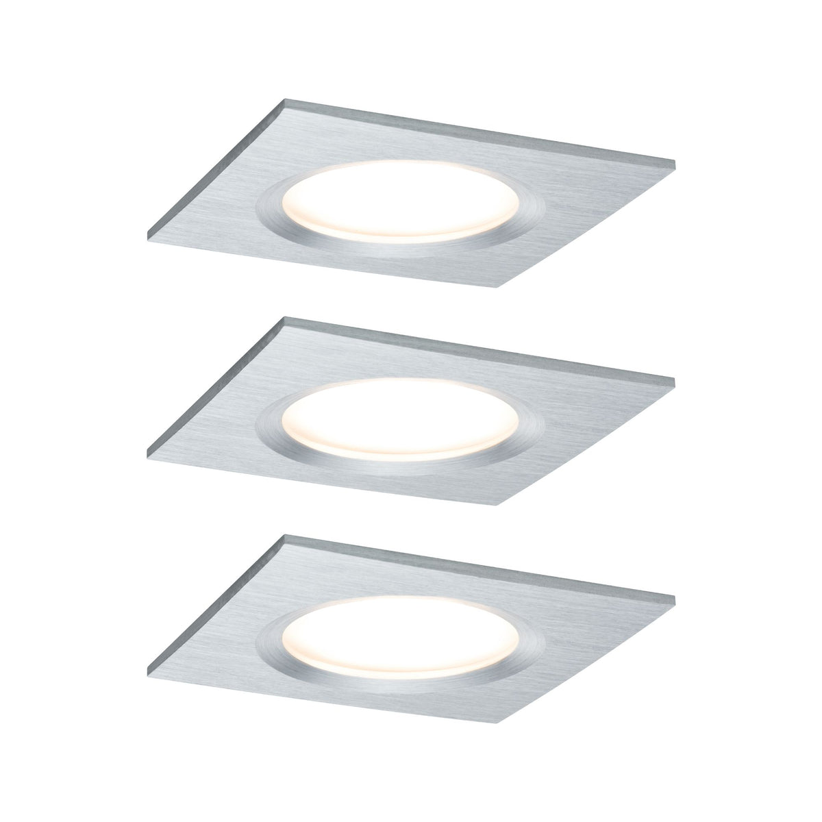 Paulmann EBL Set Nova Plus Coin dim eck starr LED 3x6,8W 2700K 230V 51mm Alu ged./Alu