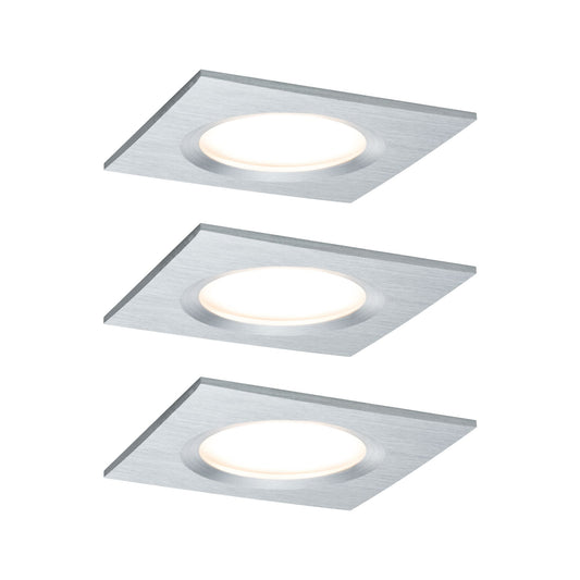 Paulmann EBL Set Nova Plus Coin dim eck starr LED 3x6,8W 2700K 230V 51mm Alu ged./Alu