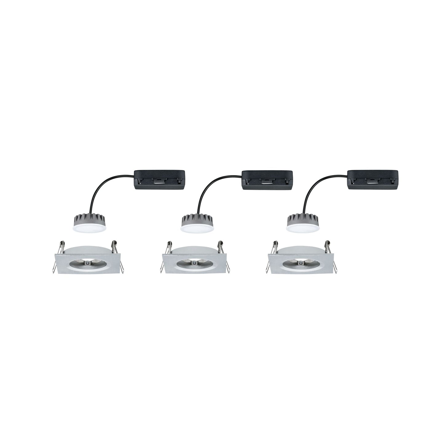 Paulmann EBL Set Nova Plus Coin dim eck starr LED 3x6,8W 2700K 230V 51mm Alu ged./Alu