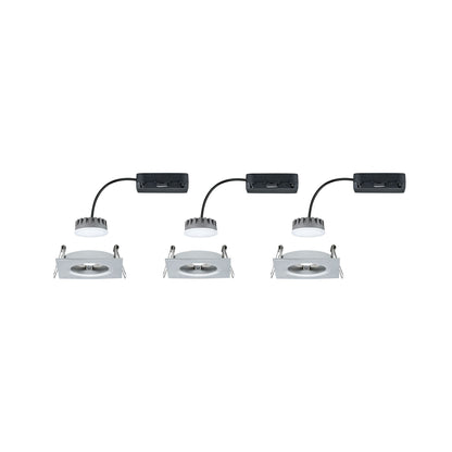 Paulmann EBL Set Nova Plus Coin dim eck starr LED 3x6,8W 2700K 230V 51mm Alu ged./Alu