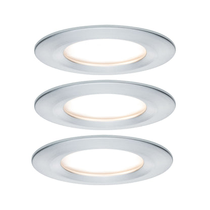 Paulmann Premium EBL Set Coin Slim rund starr LED 3x6,8W 2700K 230V 51mm Alu ged./Alu
