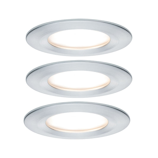 Paulmann Premium EBL Set Coin Slim rund starr LED 3x6,8W 2700K 230V 51mm Alu ged./Alu