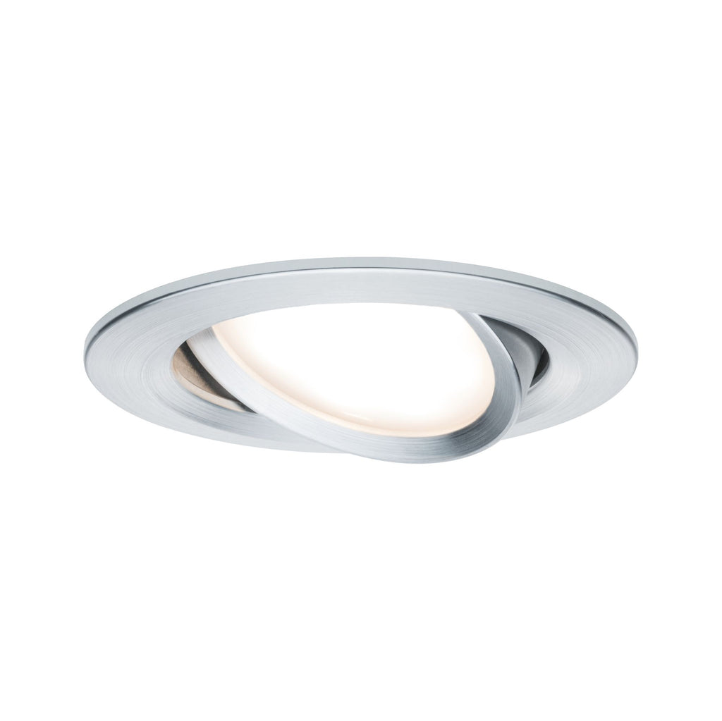 Paulmann Premium EBL Set Coin Slim rund schwb LED 1x6,8W 2700K 230V 51mm Alu ged./Alu