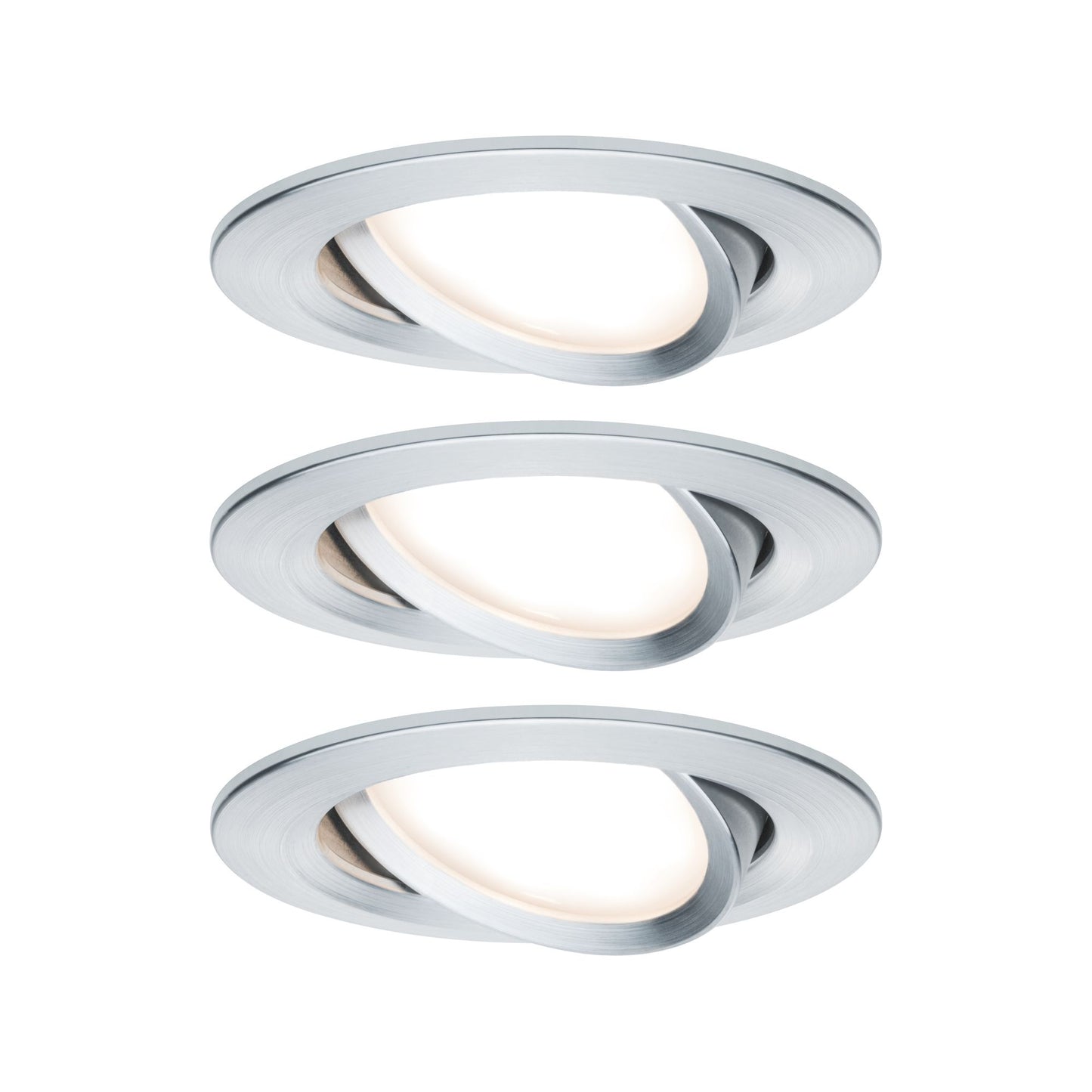 Paulmann Premium EBL Set Coin Slim rund schwb LED 3x6,8W 2700K 230V 51mm Alu ged./Alu