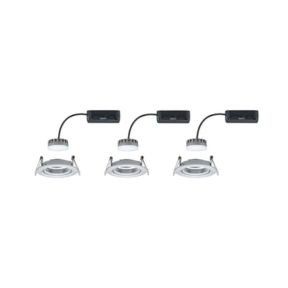 Paulmann EBL Set Nova Plus Coin dim rund schwb LED 3x6,8W 2700K 230V 51mm Alu ged./Alu