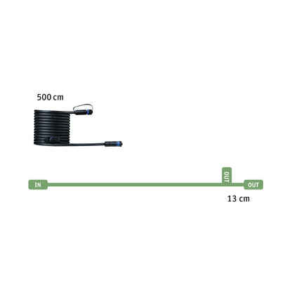 Paulmann Outdoor Plug & Shine Cable IP68 5m 1 in-2 out 2x1,5mm² Schwarz Kunststoff