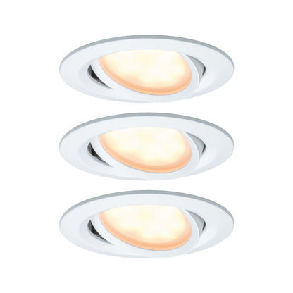 Paulmann EBL SmartCoin BLE Set WarmDim schwb LED 3x6W 2700K 230/24V 51mm Weiß matt/Alu