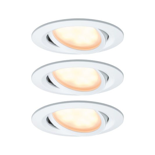 Paulmann EBL SmartCoin BLE Set WarmDim schwb LED 3x6W 2700K 230/24V 51mm Weiß matt/Alu