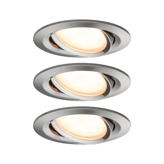 Paulmann EBL SmartCoin BLE Set WarmDim schwb LED 3x6W 2700K 230/24V 51mm Eisen geb/Alu