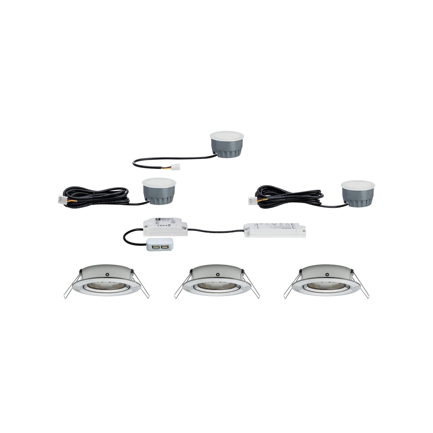 Paulmann EBL SmartCoin BLE Set WarmDim schwb LED 3x6W 2700K 230/24V 51mm Eisen geb/Alu