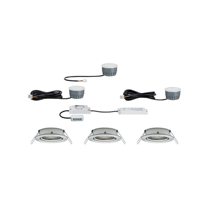 Paulmann EBL SmartCoin BLE Set WarmDim schwb LED 3x6W 2700K 230/24V 51mm Eisen geb/Alu