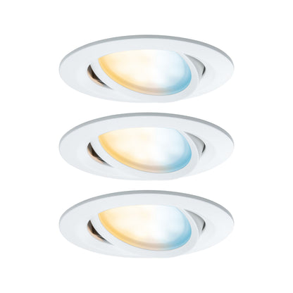 Paulmann EBL Set Nova Plus BLE TW schwb LED 3x 5,5W 2700-6500K 230/24V 51mm Weiß m/Al