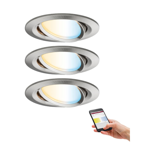 Paulmann EBL Set Nova Plus BLE TW schwb LED 3x 5,5W 2700-6500K 230/24V 51mm Eisen m/A