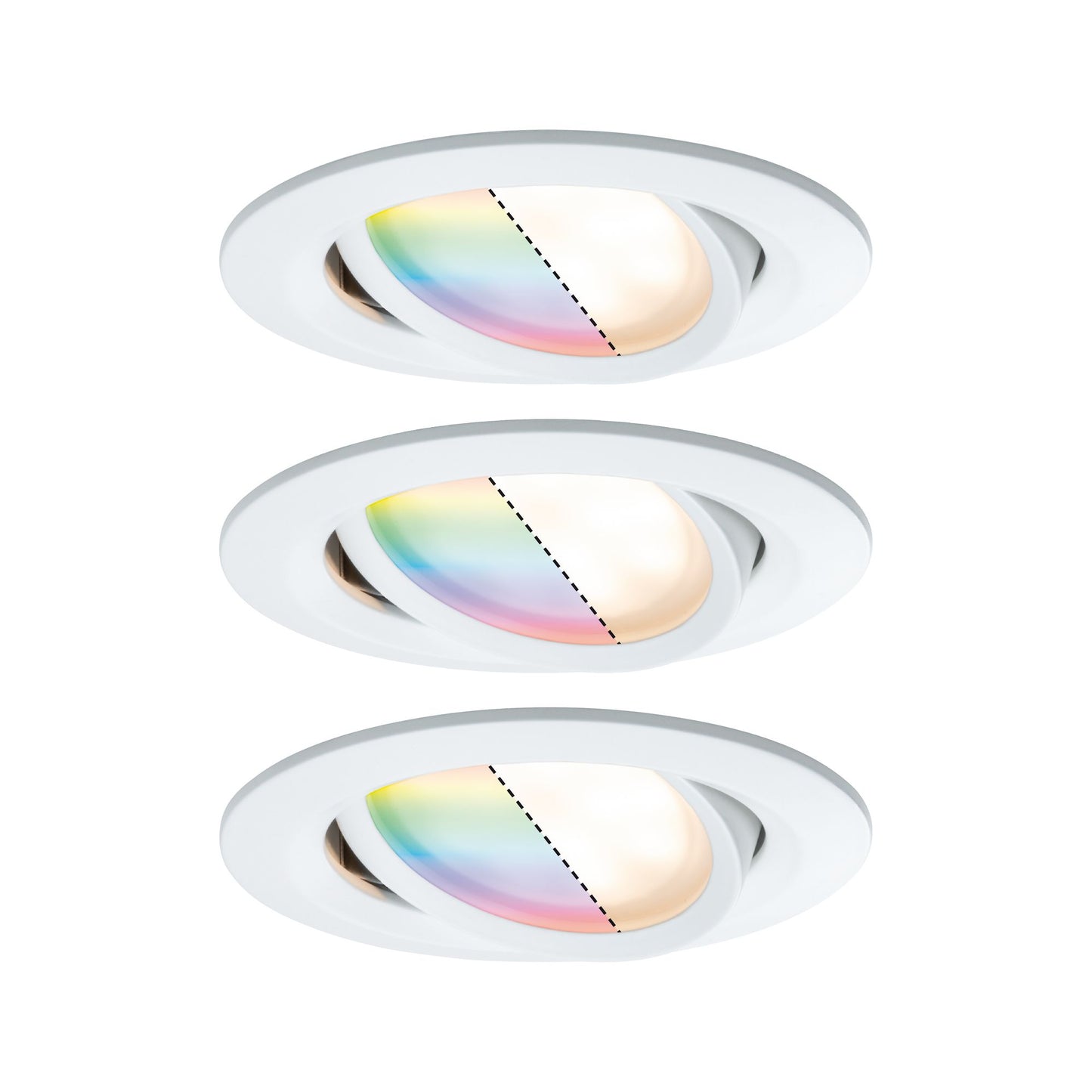 Paulmann EBL Set Nova Plus BLE RGBW schwb LED 3x 2W 230V/24V 51mm Weiß matt/Alu Zink