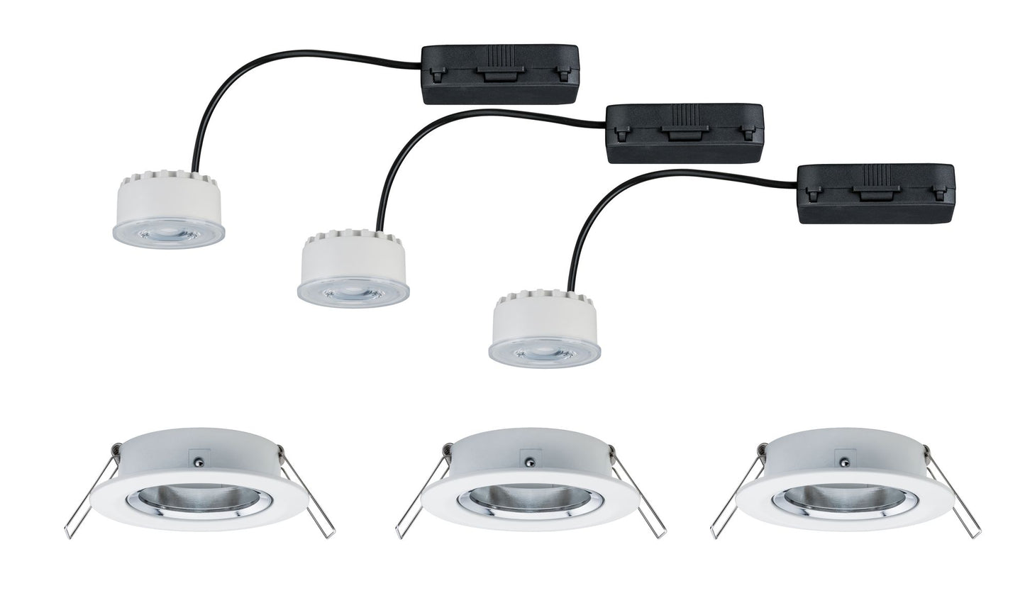 Paulmann Premium EBL Set Reflector Coin rd schwb. dimmbar LED 3x6,8W 230V Weiß Chrom/Alu