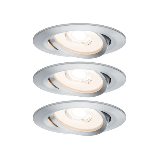 Paulmann Premium EBL Set Reflector Coin rd schwb. dimmbar LED 3x6,8W 230V Alu gedreht/Alu