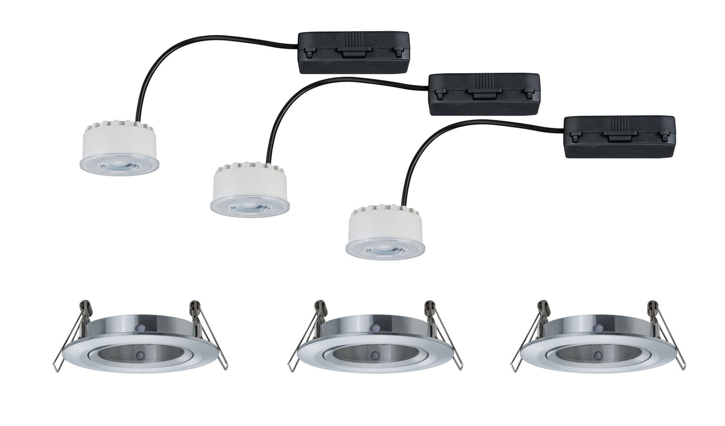 Paulmann Premium EBL Set Reflector Coin rd schwb. dimmbar LED 3x6,8W 230V Alu gedreht/Alu
