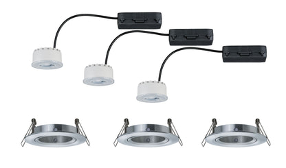 Paulmann Premium EBL Set Reflector Coin rd schwb. dimmbar LED 3x6,8W 230V Alu gedreht/Alu