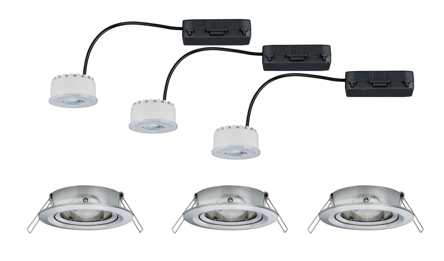 Paulmann Premium EBL Set Reflector Coin rd schwb. dimmbar LED 3x6,8W 230V Eisen geb/Alu