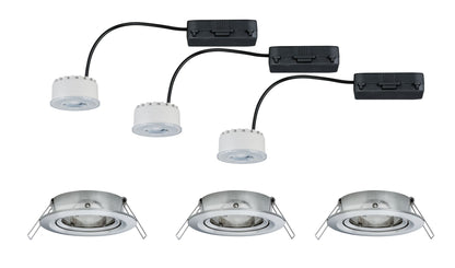 Paulmann Premium EBL Set Reflector Coin rd schwb. dimmbar LED 3x6,8W 230V Eisen geb/Alu
