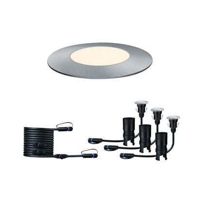 Paulmann Outdoor Plug & Shine Floor Mini Erg. Set IP65 3000K 3x2,5W 24V 55mm Silber