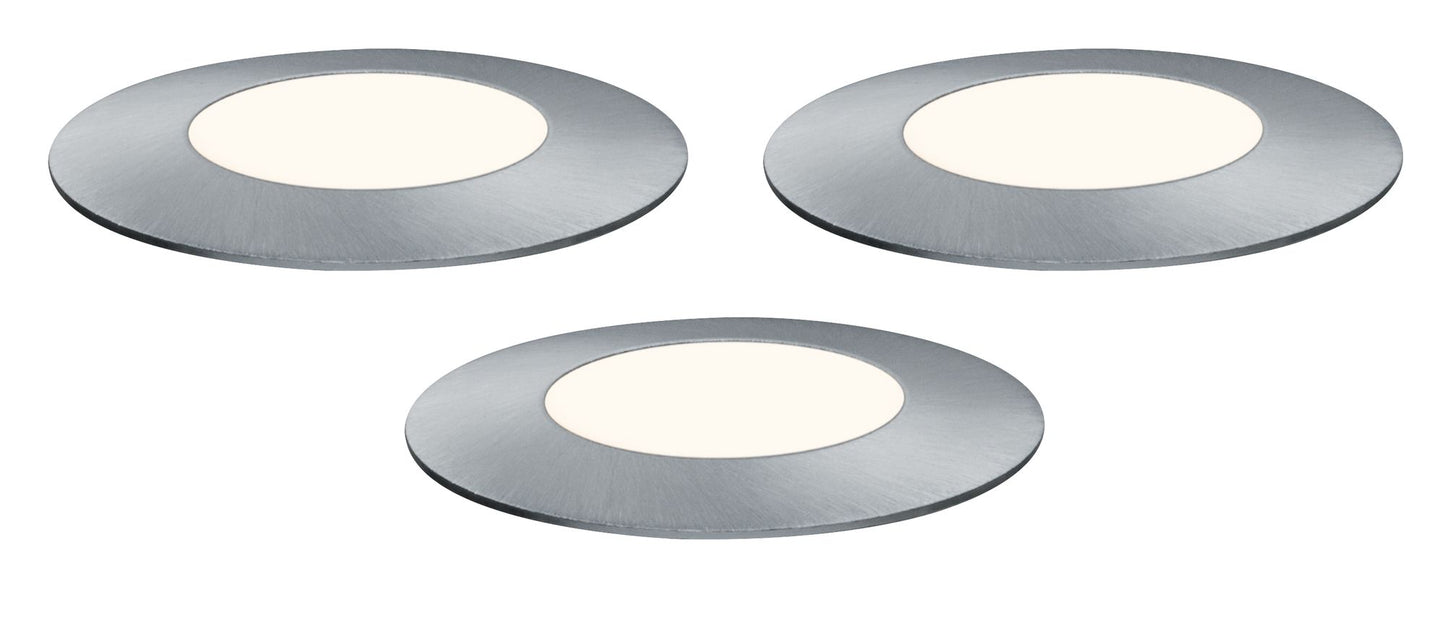 Paulmann Outdoor Plug & Shine Floor Mini Erg. Set IP65 3000K 3x2,5W 24V 55mm Silber