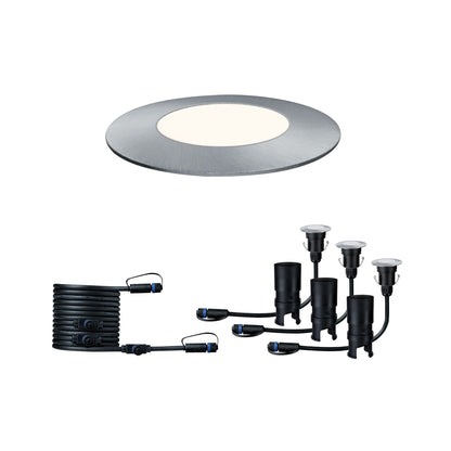 Paulmann Outdoor Plug & Shine Floor Mini Erg. Set IP65 4000K 3x2,5W 24V 55mm Silber