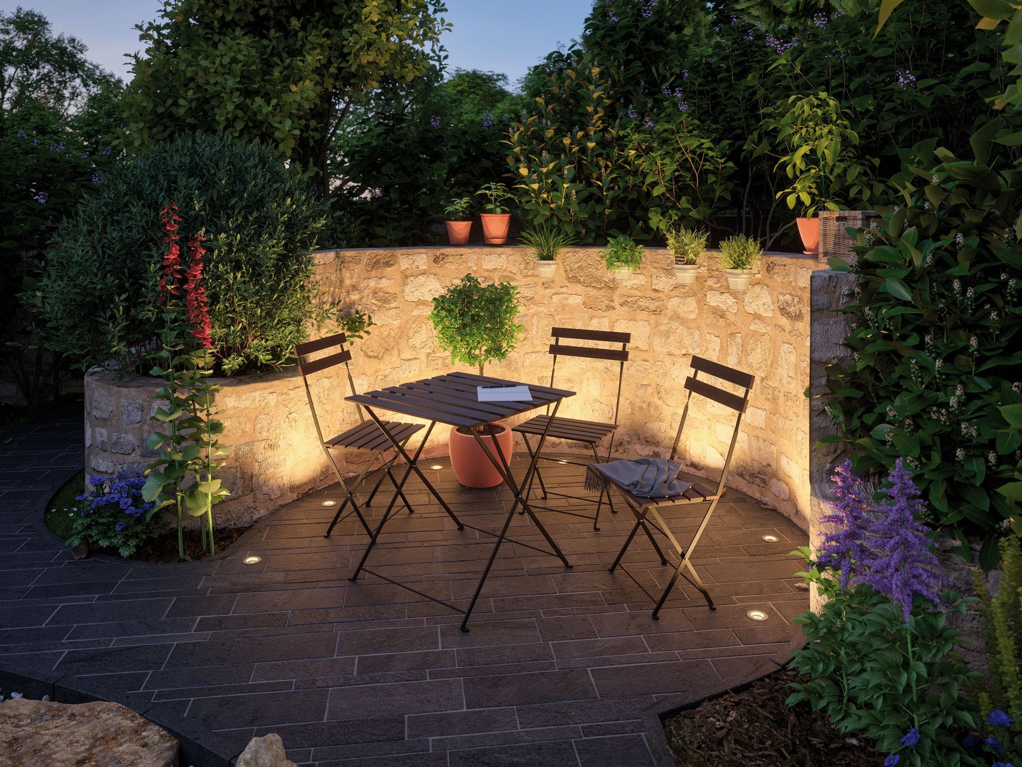 Paulmann Outdoor Plug & Shine Floor Mini Erg. Set IP65 4000K 3x2,5W 24V 55mm Silber