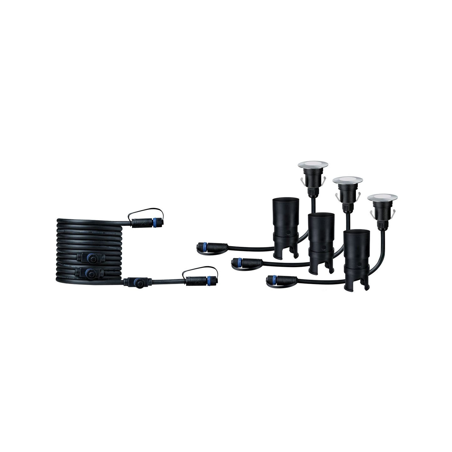 Paulmann Outdoor Plug & Shine Floor Mini Erg. Set IP65 4000K 3x2,5W 24V 55mm Silber