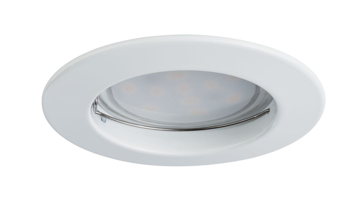 Paulmann EBL Set Coin dim sat rund starr LED 1x7W 2700K 230V 51mm Weiß m/Alu Zink