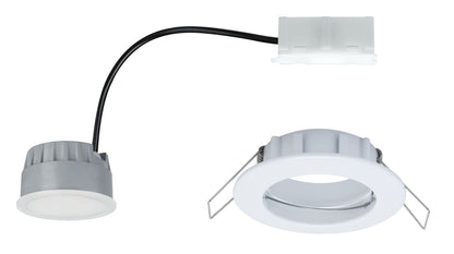 Paulmann EBL Set Coin dim sat rund starr LED 1x7W 2700K 230V 51mm Weiß m/Alu Zink