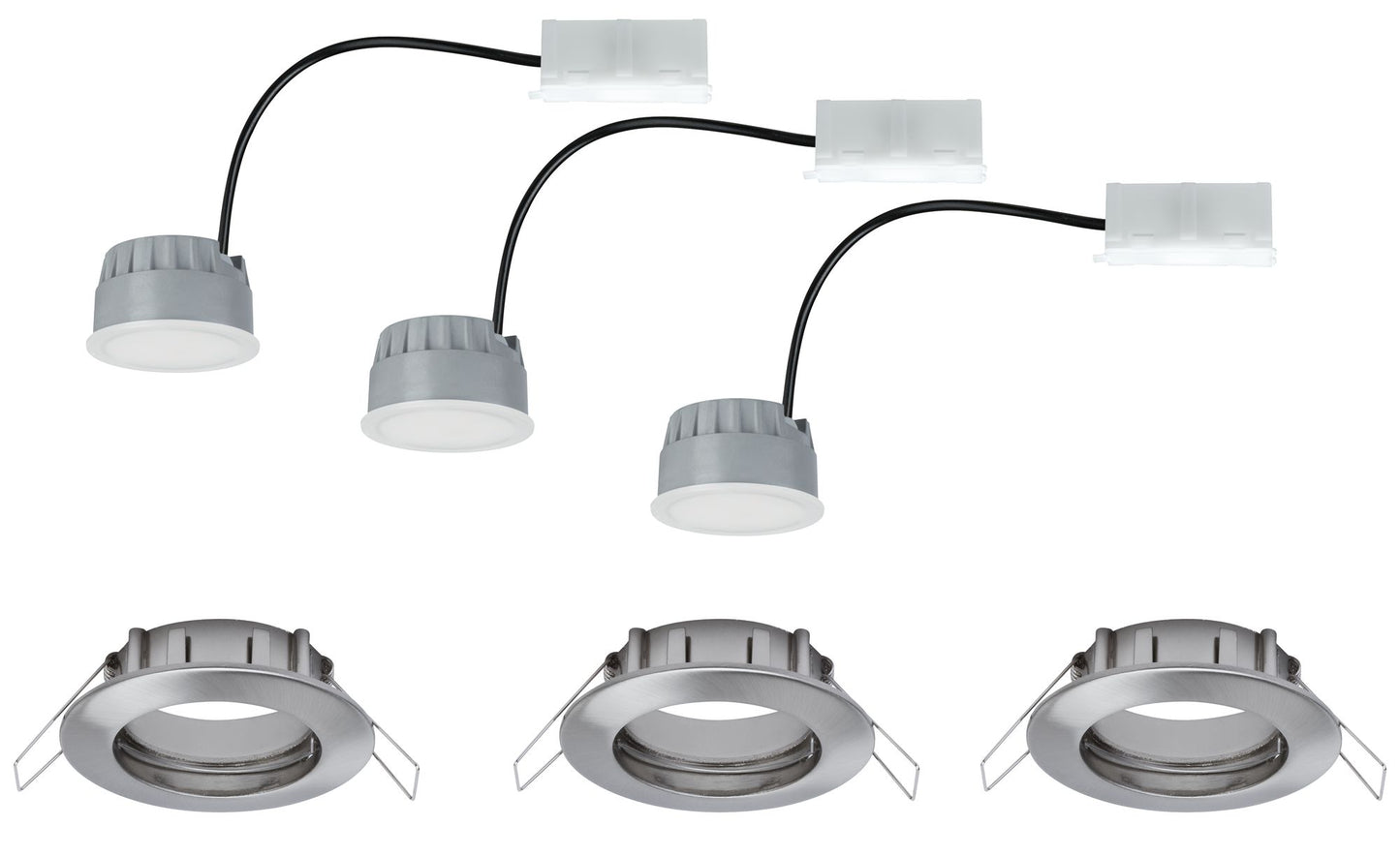 Paulmann EBL Set Coin dim sat rund starr LED 3x7W 2700K 230V 51mm Eisen geb/Alu Zink